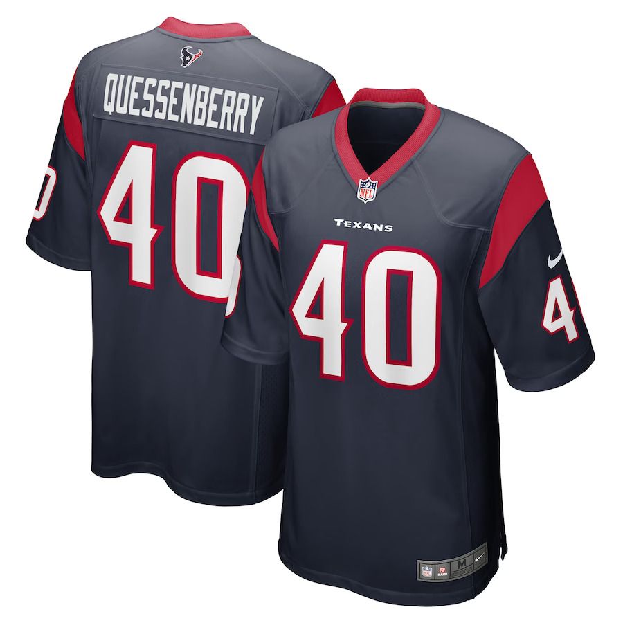 Men Houston Texans #40 Paul Quessenberry Nike Navy Game Player NFL Jersey->houston texans->NFL Jersey